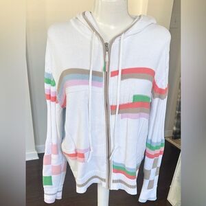 Zaket & Plover Full Zip Cotton Hooded Cardigan Sweater M